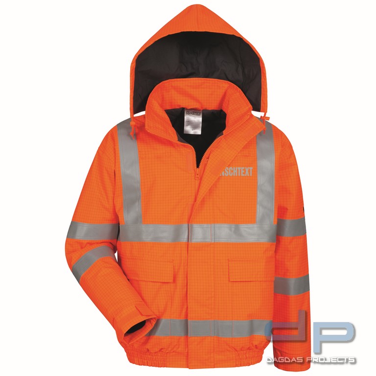 Safestyle MULTINORM PILOTJACKE in Orange mit Aufdruck nach Wunsch auf Brust und Rücken