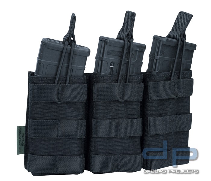 Warrior Triple Open Mag Pouch Black M4