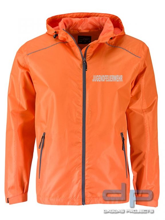 Mens’ Rain Jacket Regenjacke Windbreaker mit Wunschaufdruck in Reflex Silber in verschiedenen Farben