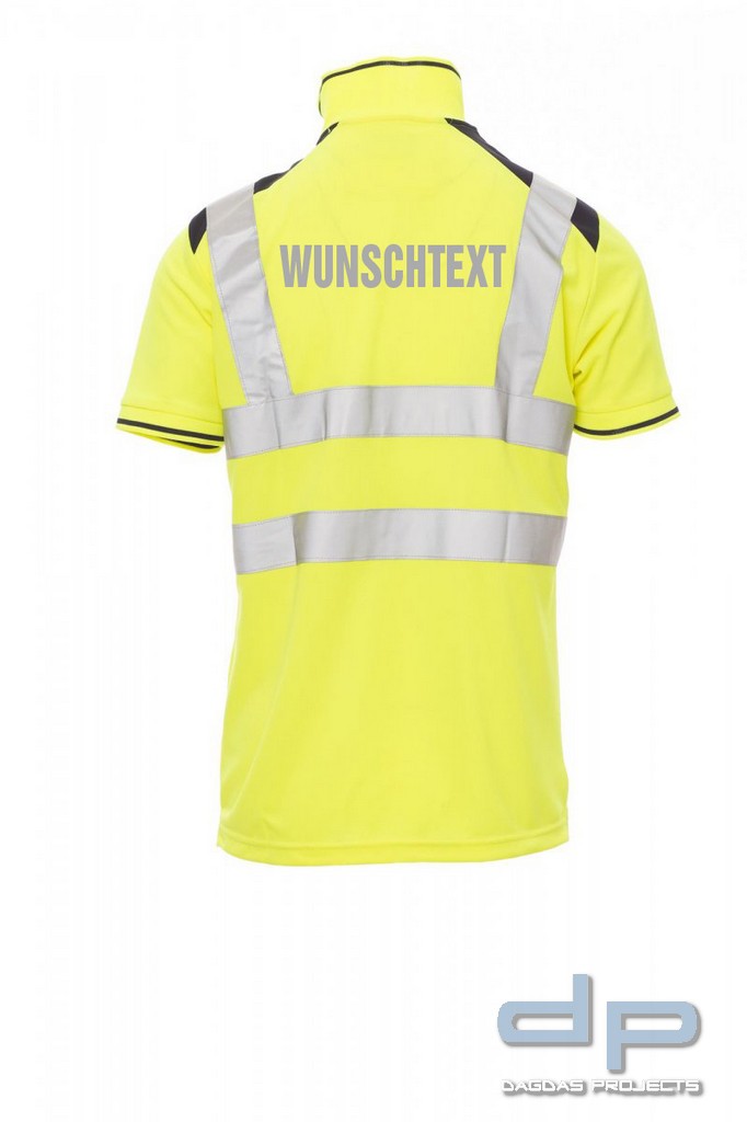 Payper Warnschutz Poloshirt "GUARD+" Farbe: Gelb/ Navy Größe: L mit Aufdruck nach Wunsch