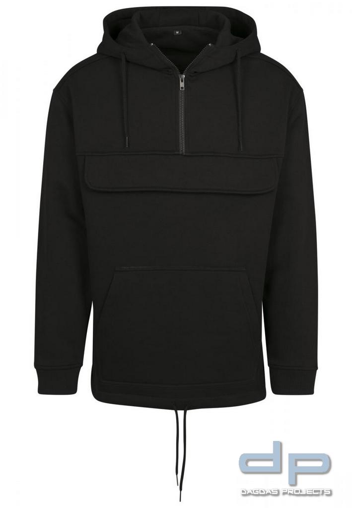 Behörden Sweat Pull Over Hoody in Schwarz Größe: M mit Aufdruck nach Wunsch in reflektierend silber