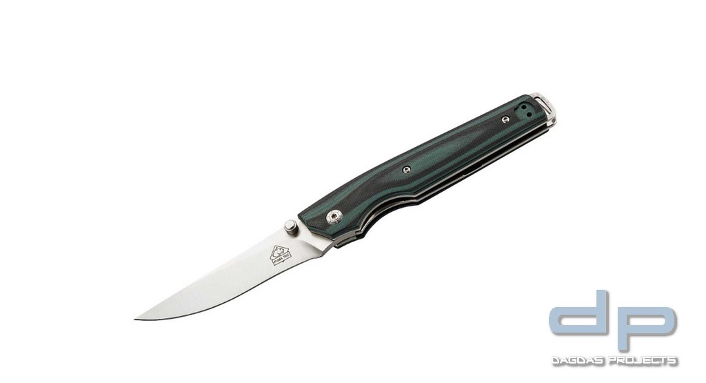 Einhandmesser mit Heftschalen aus grün/schwarzem G10