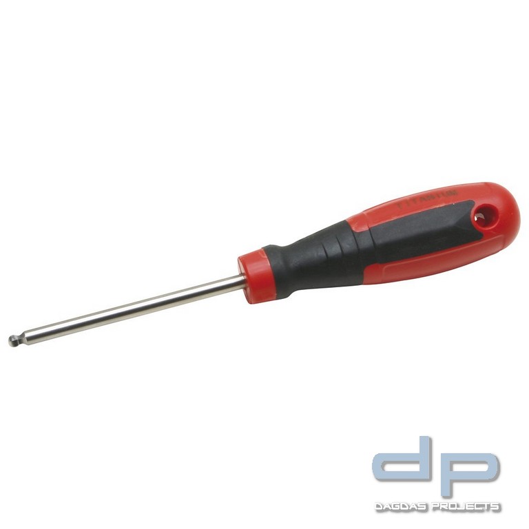 Sechskantstiftschlüssel, gerader Griff und Kugelkopf, Titan, SW 1,5 mm