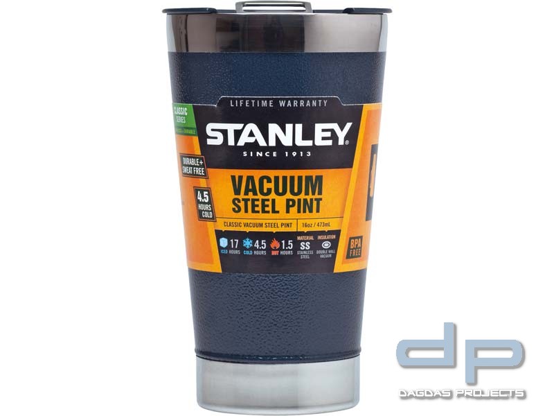 Stanley VACCUM PINT, 0,473 Liter, 18/8 Edelstahl, Vakuum-Isolation, Flaschenöffner, Deckel
