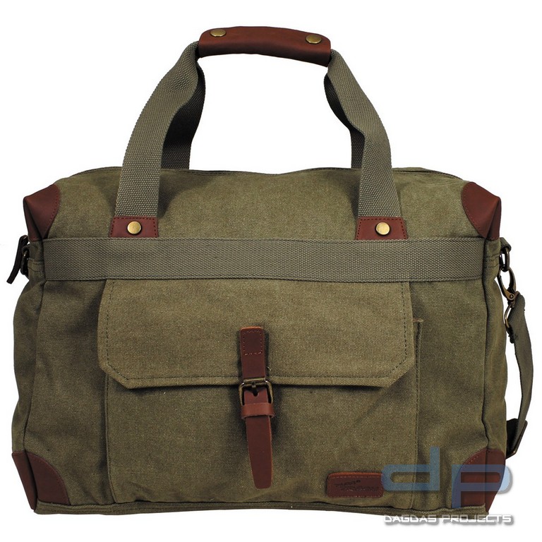 Handtasche, Canvas, "PT" mit Schultergurt, oliv