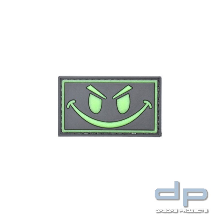 Klettabzeichen SMILEY - gummiert nachleuchtend (50 x 30 mm)