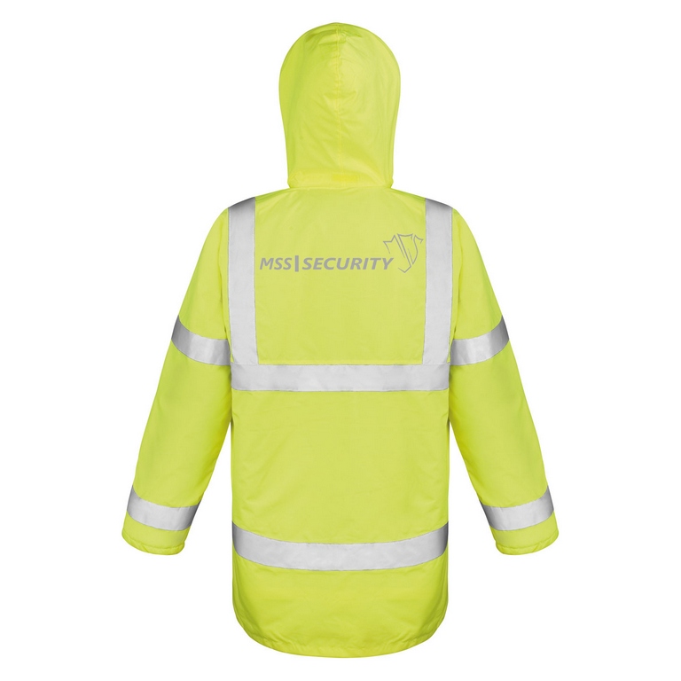 Hi Viz Motorway Coat mit 3 Fach Sonderdruck MSS in reflex silber