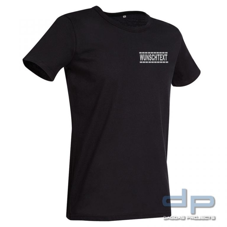 Behörden T-Shirt Slim Fit mit Wunschaufdruck gestrichelte Linien in verschiedenen Farben