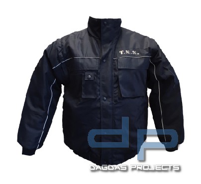 Behörden Blouson Navy oder Schwarz mit Aufschrift nach Wunsch in reflektierend Silber