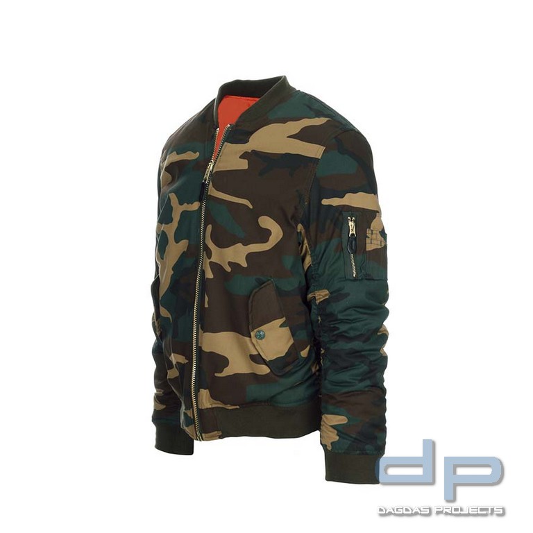 Kinder MA-1 Bomber Jacke Woodland