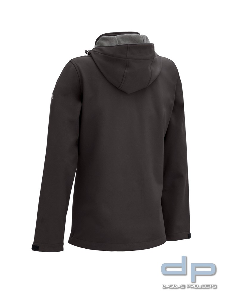 Damen Softshelljacke in Schwarz und Marine mit Aufdruck nach Wunsch auf Brust und Rücken