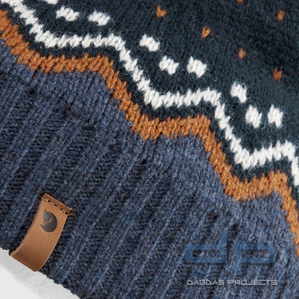 FJÄLLRÄVEN ÖVIK KNIT HAT STRICKMÜTZE AUS WOLLE IN GRAU UND DARK NAVY