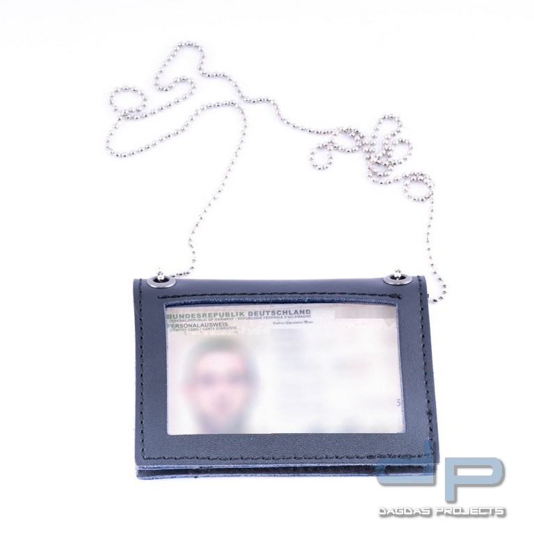COP® Umhänge-Dienstausweismäppchen OHNE DRUCK, Scheckkartenformat, Leder