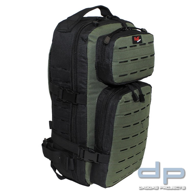 Rucksack, "Assault-Travel", Laser, schwarz/oliv