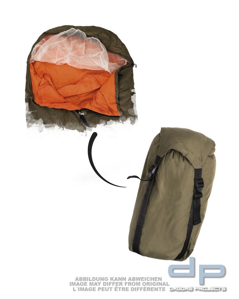 CZ SCHLAFSACK THINSULATE™ SOMMER OLIV/ORANGE GEBR. VPE 2