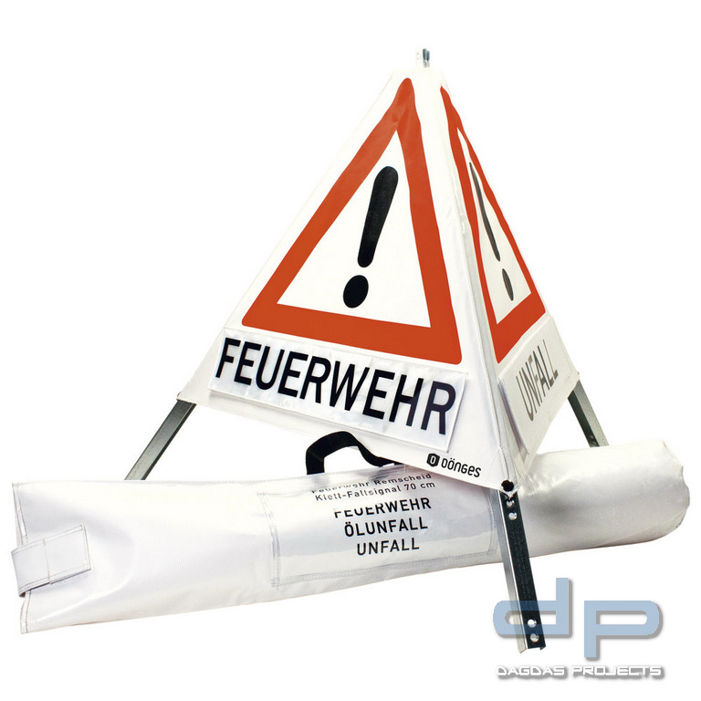 Dönges Faltsignal, 700 mm, Tagesleuchtfarbe, Feuerwehr, Unfall, Ölunfall