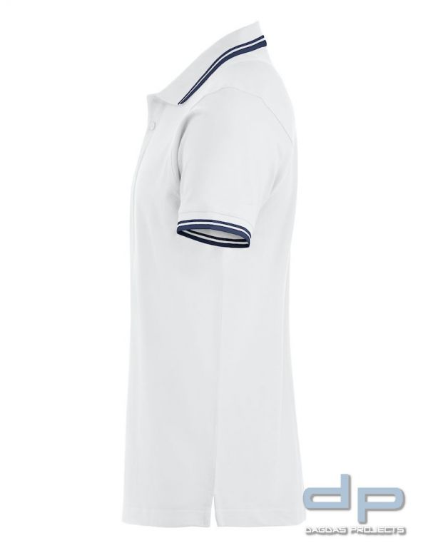 Behörden Poloshirt Piqué Weiß mit Aufdruck nach Wunsch