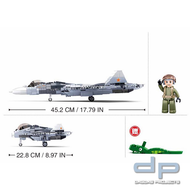 Sluban Grey white jet fighter 2in1 M38-B0986 #16155