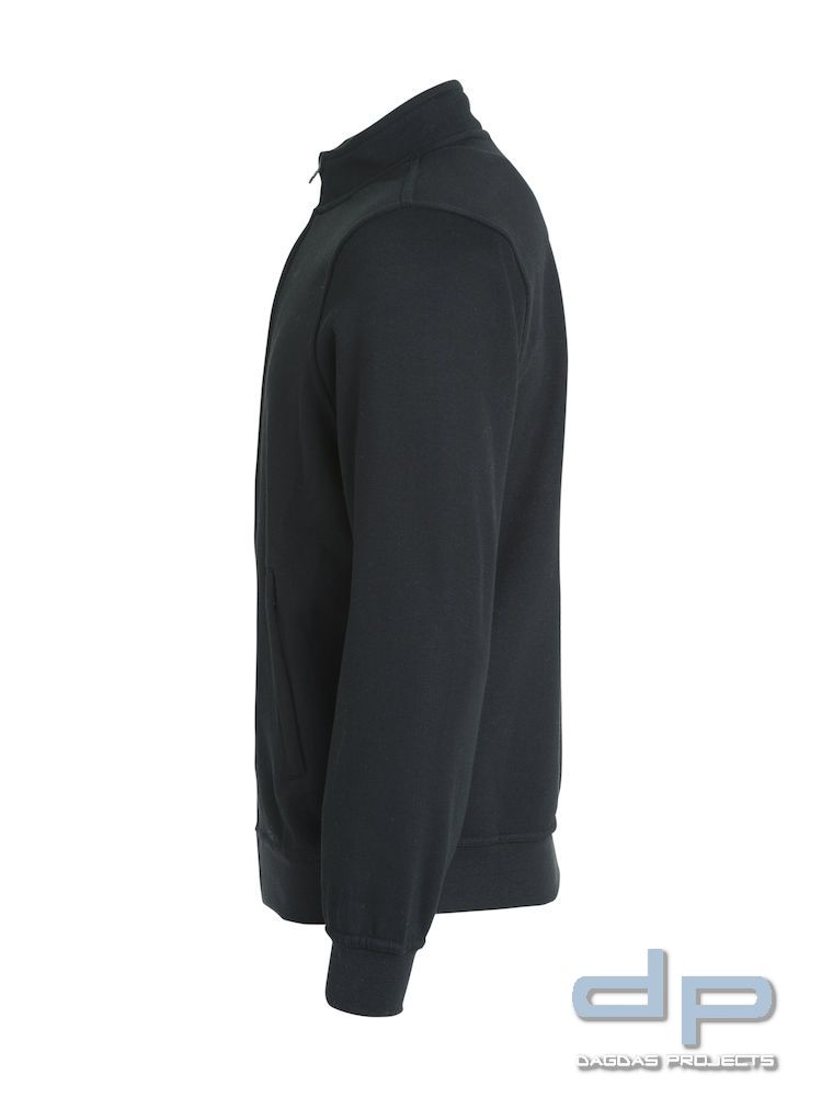 Sweat Jacke Behörde in Schwarz  mit 3 Fach Aufdruck MSS