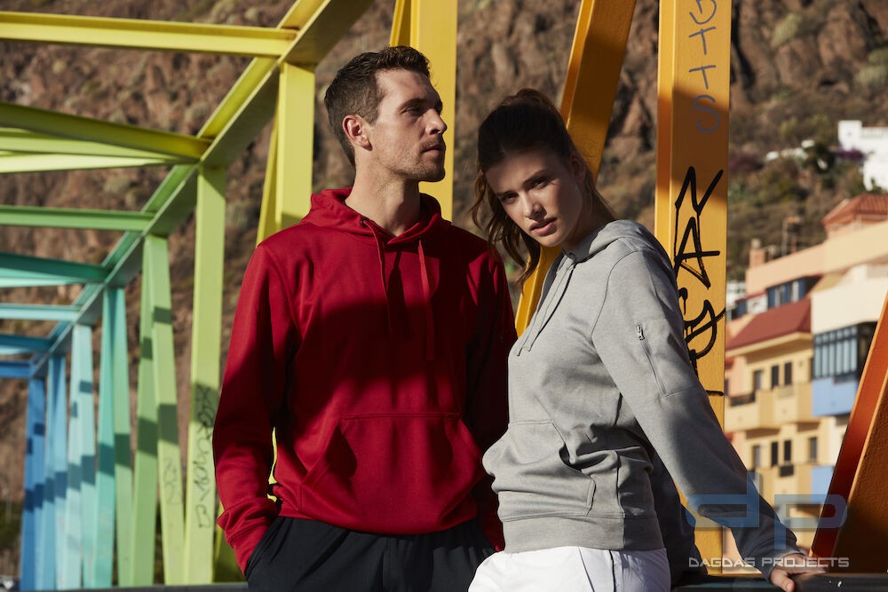 Basic Active Hoody mit Wunschaufdruck in Marine Blau, Größe L