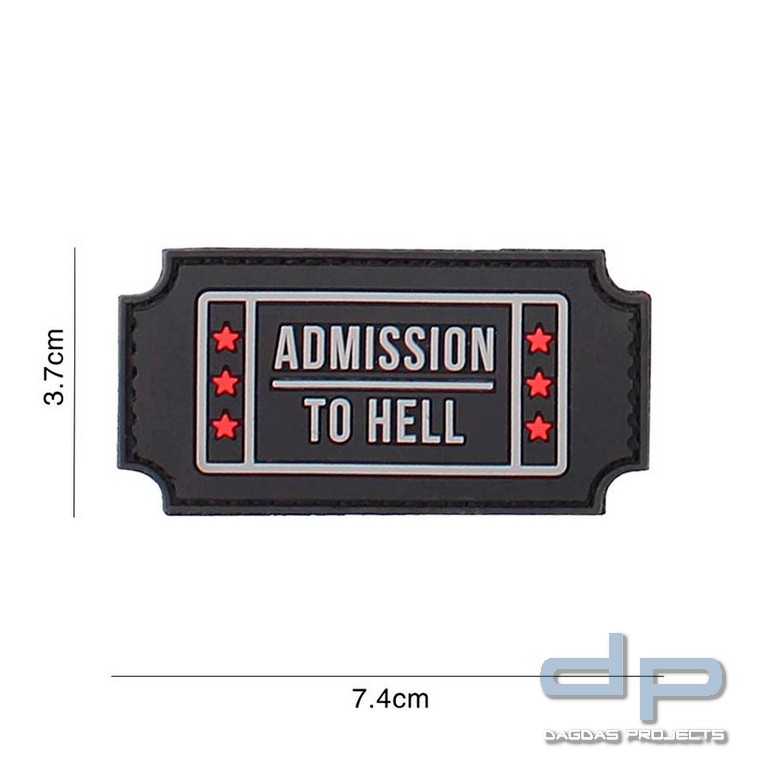 Emblem 3D PVC Admission to Hell schwarz