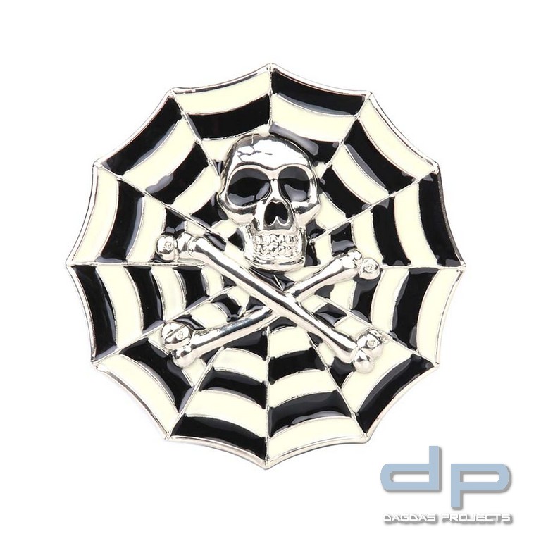 Gürtelschnalle skull + web