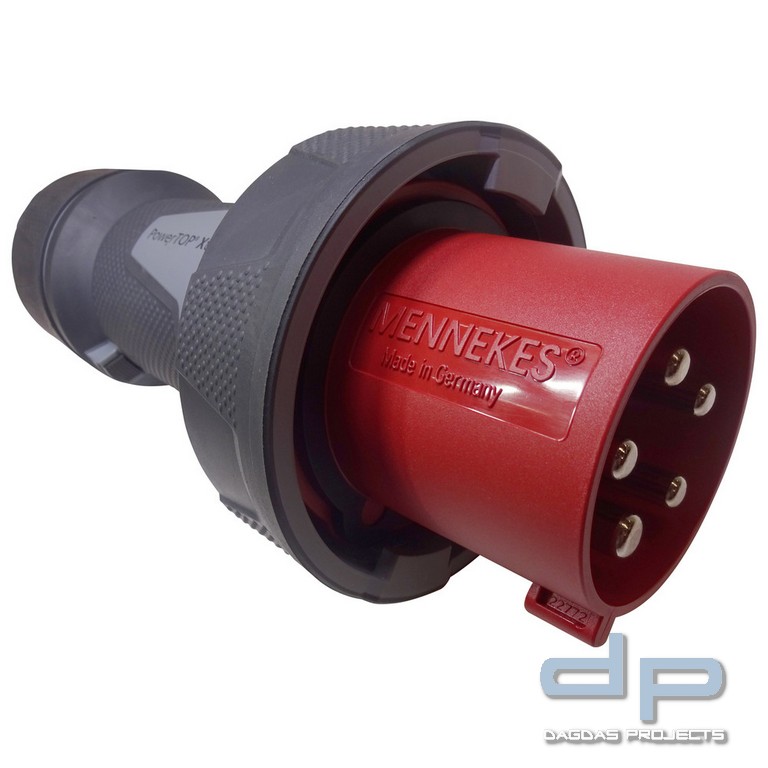 Mennekes CEE-Stecker, PowerTOP Xtra, 125 A, IP67, rot
