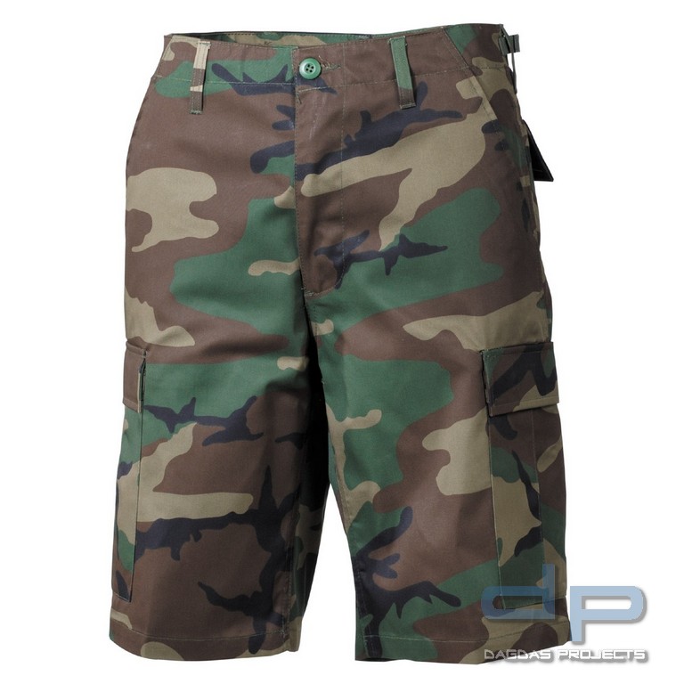 US Bermuda, BDU, woodland, mit Seitentaschen