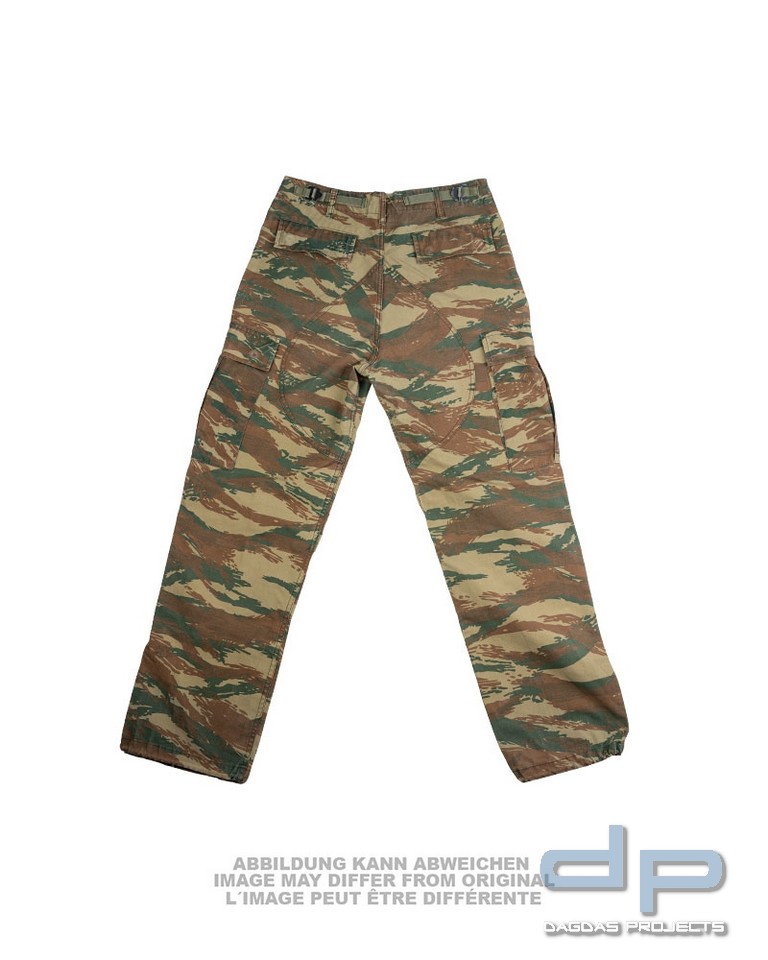 GRIECH.FELDHOSE ′TYP BDU′ LIZARD CAMO GEBRAUCHT 5 Stück