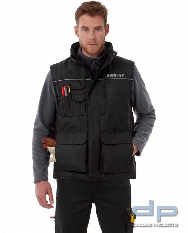 Behörden Pro Bodywarmer mit Wunschaufdruck in reflex silber