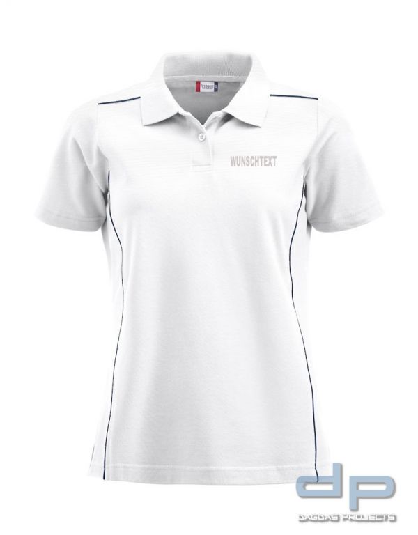 Behörden Polo Piqué Alpena Damen Weiß mit Wunschaufdruck