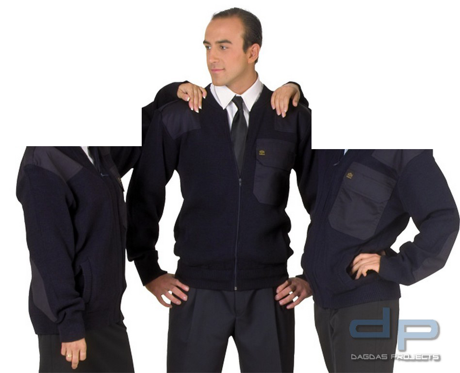 Strickjacke m. Stehbord mit Aufdruck in der Größe: XXL mit Aufdruck ,,POLIZEIBEHÖRDE``