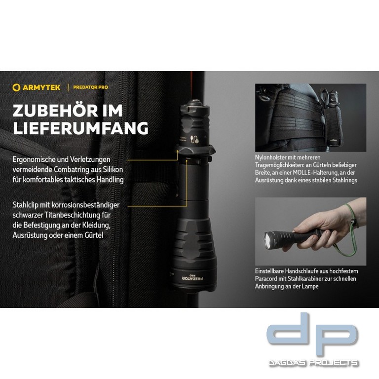 ARMYTEK Taschenlampe Predator Pro inkl. Akku