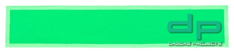 Reflexschild - glänzend - Klett - 42x8cm - leuchtgrün - Wunschtext