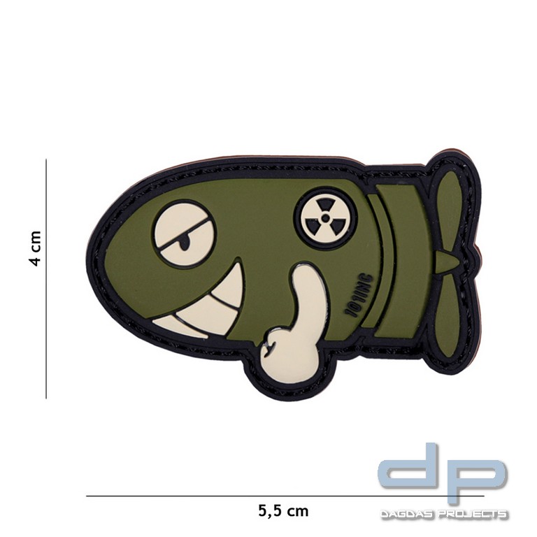 Emblem 3D PVC Funny Torpedo grün