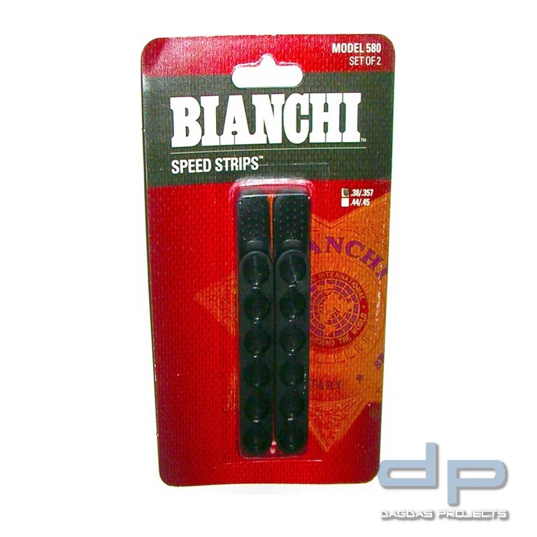 Speed Strips BIANCHI® 580 2er Pack,schwarz, .38/.357, für 6 Patr.