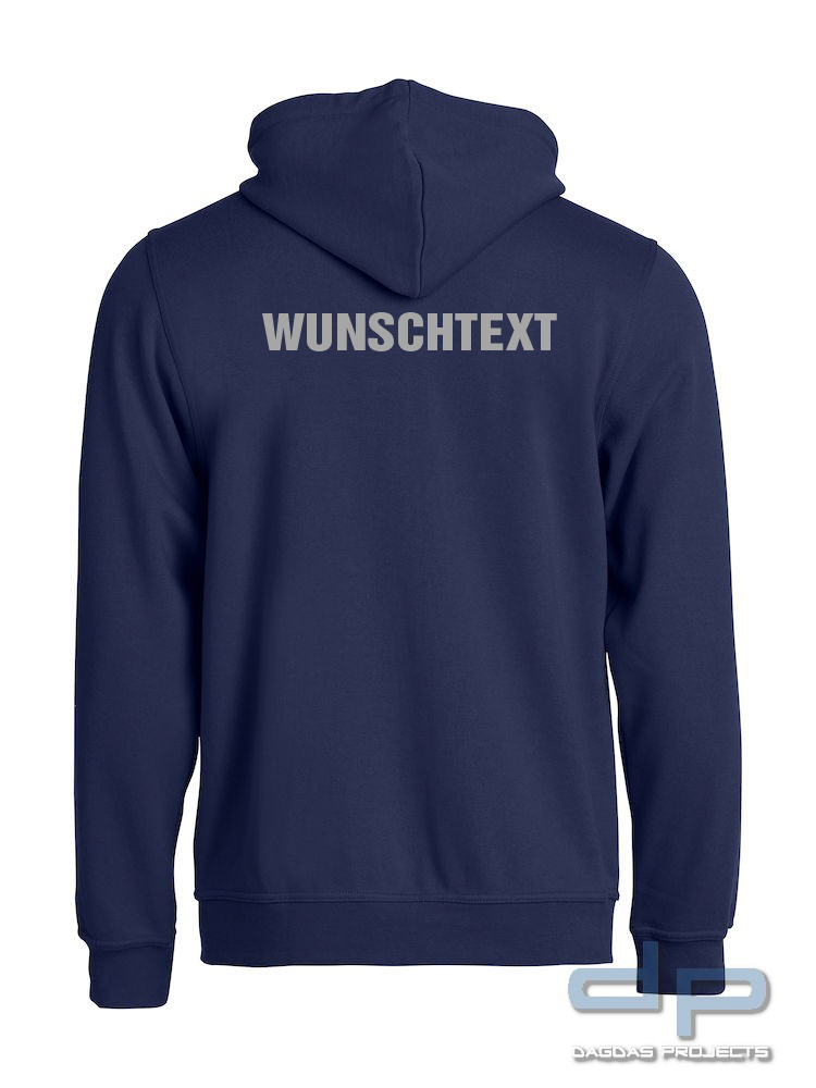 Basic Hoody Full zip Herren mit Wunschaufdruck Farbe Navy Größe M
