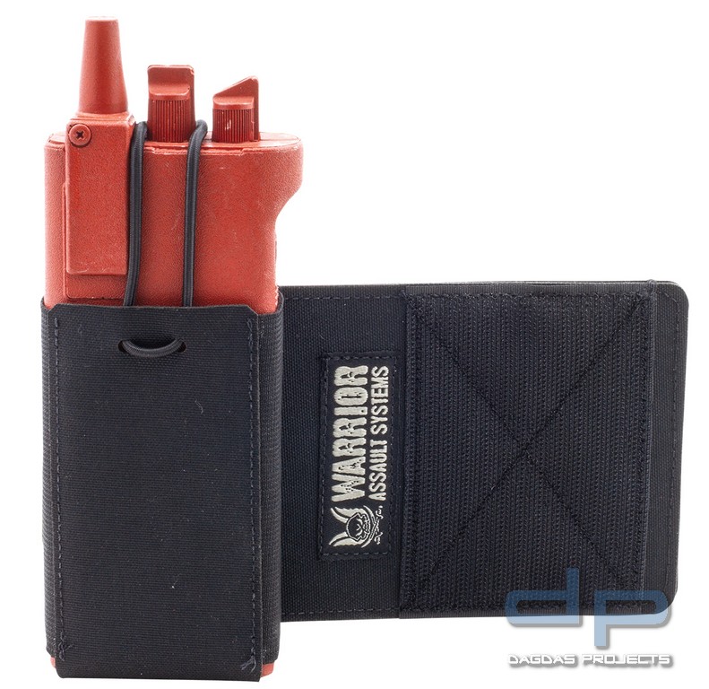 WAS Laser Cut Wing Velcro Adustable Radio Pouch (Links) Schwarz