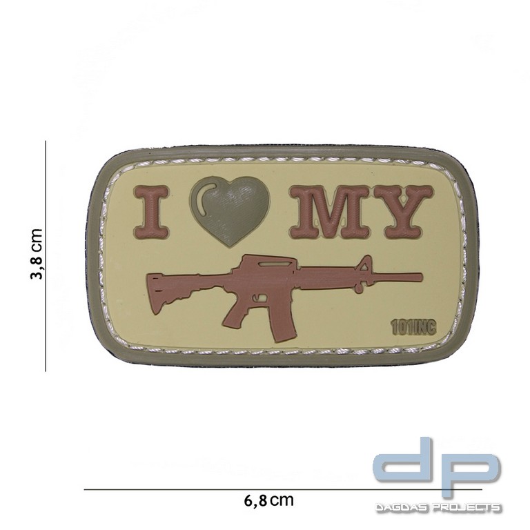 Emblem 3D PVC I Love MY M4 coyote