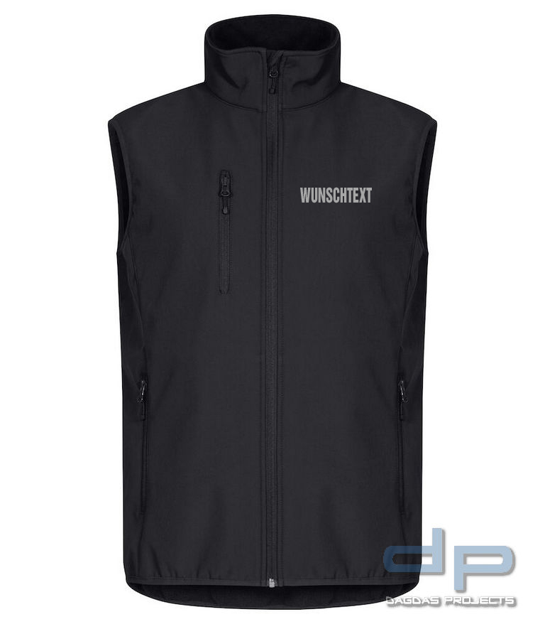 Behörden Herren Classic Softshell Vest mit Aufdruck nach Wunsch auf Brust und Rücken