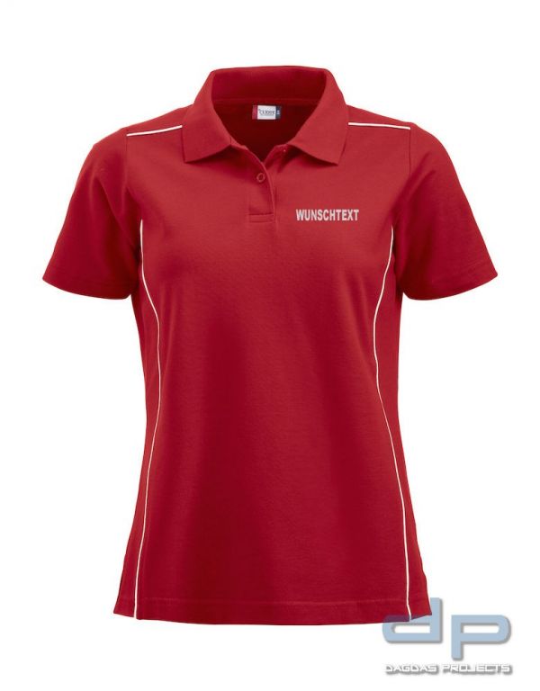 Behörden Polo Piqué Alpena Damen Rot mit Wunschaufdruck