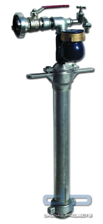 Wassermeßstandrohr (QN 6) 10 m³/h 1 x Storz-C absperrbar und Zapfventil