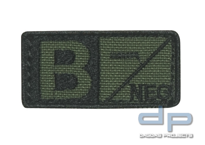 Blutgruppenpatch Oliv/Schwarz B neg - 229B-001