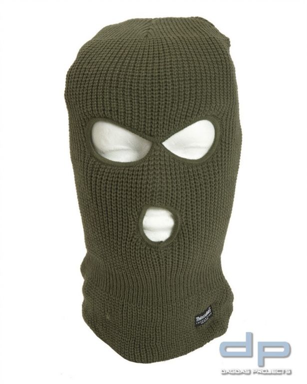 KOPFHAUBE BALACLAVA 3-LOCH THINSULATE™OLIV VPE 12
