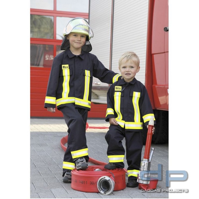 Kinder Feuerwehrjacke 50% Baumwolle, 50% Polyester mit Wunschaufdruck