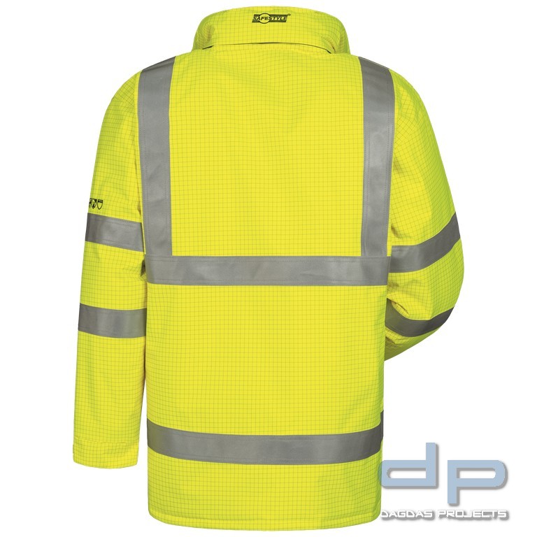 Safestyle MULTINORM WINTERJACKE in Gelb mit Aufdruck nach Wunsch auf Brust und Rücken