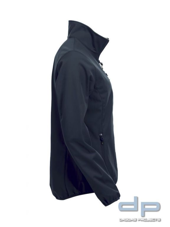 Basic Softshell Jacket Ladies mit reflektierend silbernem Wunschaufdruck Farbe: Navy Größe: XL
