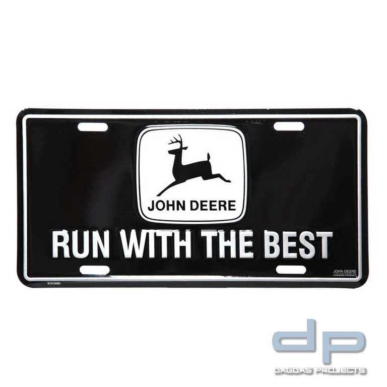 Nummernschild John Deere schwarz