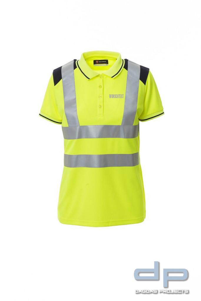 Payper Warnschutz Poloshirt "GUARD+ LADY" mit Wunschaufdruck auf Brust und Rücken