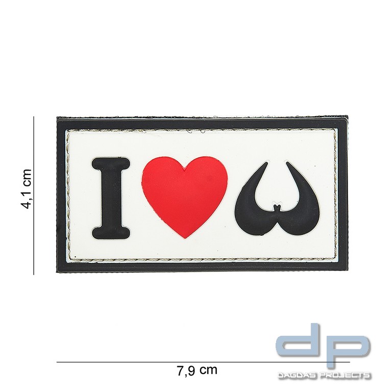 Emblem 3D PVC I Love Boobies weiss